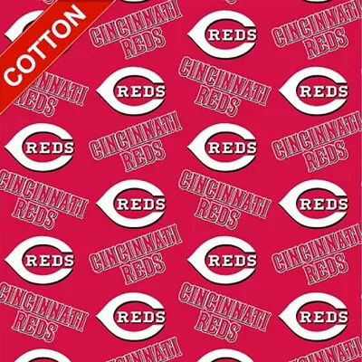 Cincinnati Reds MLB Cotton Fabric - 58  Wide - Sold By The Yard & Bolt • $19.95