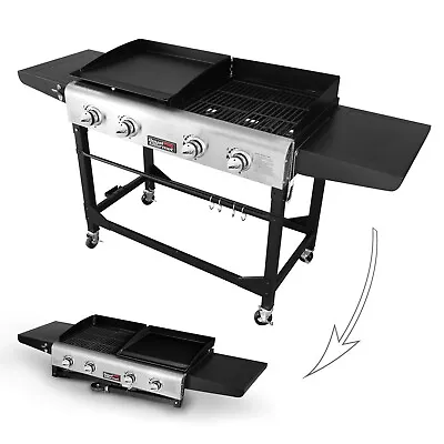 Royal Gourmet Portable Gas Grill Griddle Combo 4-Burner Outdoor Camping Stove • $289.99