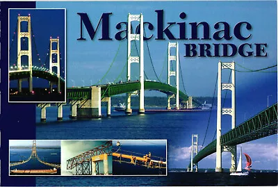 Mackinac Bridge Michigan - Multiple Views - Postcard Unposted • $4.39