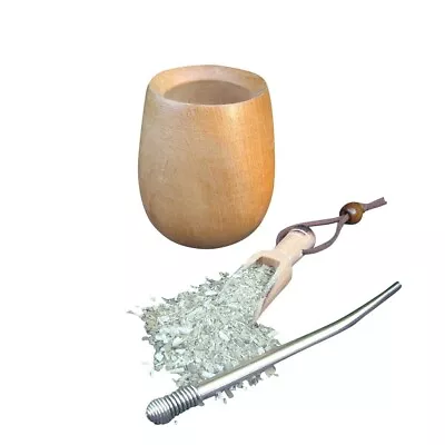 Argentina Mate Gourd Straw Cup Wood Yerba Mate Bombilla Gaucho Drinking Kit • $21.24