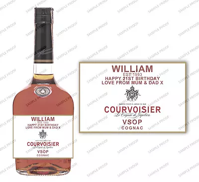 Personalised Courvoisier Cognac Bottle Label - Add Any Text/Occasion • £5.05