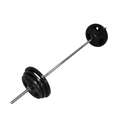 73kg Ez Grip Cast Iron Barbell Weight Set - 180cm Bar + 65kg Iron Weight Plates • $255.05