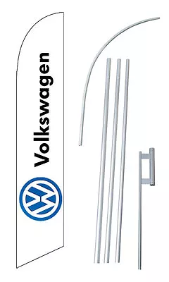 Volkswagen Banner Flag Sign Windless Complete Kit Tall Business 2.5 White • $65.25