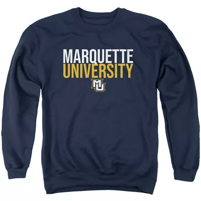 Marquette University Adult Crewneck Sweatshirt Stacked Navy S-3XL • $39.99