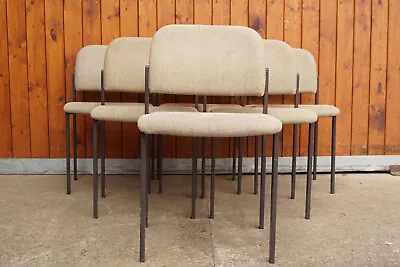 70er Chairs Vintage Dining Room Chair Metal Lounge Stacking Chair 60er 1/6 • $58.50