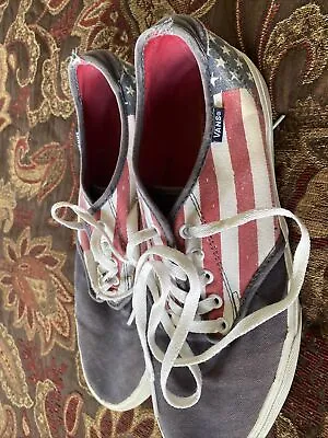 Vans Shoes Flag Red White Blue USA 10.5 Men’s Olympics World Cup July 4th • $29.99