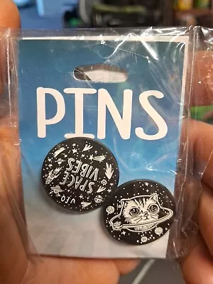 Ufo Space Vibes And Cat Planet With Rings Lapel Pins • $6.04