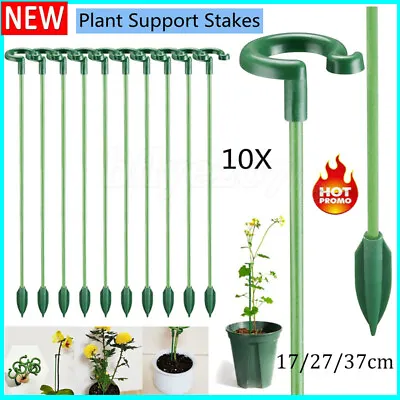 10PCS Plant Support Set Flower Plant Stakes Sticks For Garden Single Stem Plants • £4.12