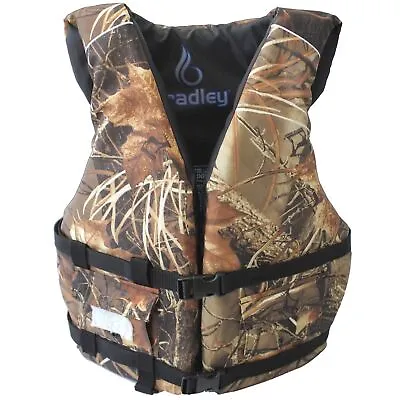 Bradley Adult Basic Fishing Life Vest - US Coast Guard Approved (Camo) • $36.99