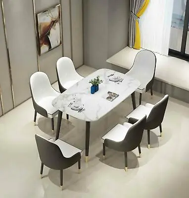 £700 • Buy Premium Marble Dining Table And 4/6 Chairs Set 4-seater 6-seater Furniture Set