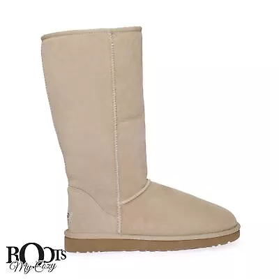 Ugg Classic Tall Sand Suede Sheepskin Comfort Women's Boots Size Us 11/uk 9 New • $149.99