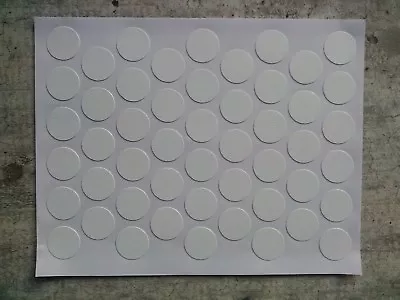 150 PVC SELF ADHESIVE STICK ON FURNITURE SCREW COVERS CAPS 13mm White • £4.49