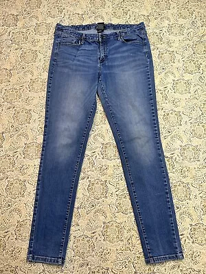 Mossimo Womens Sz 16/L 33 Mid Rise Skinny Ladies Stretch Designer Jeans Blue • $17.95