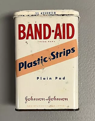 Vintage Johnson & Johnson Band-Aid Metal Tin Plastic Strips Mercurochrome Empty • $8.59