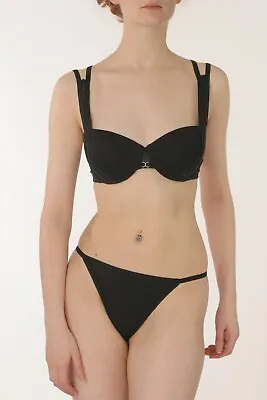 Marlies Dekkers Undressed Black ZIP String Sided Thong Style 78745 • £15