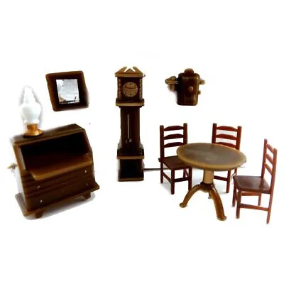 Dolls House Miniature 1:48 Scale Plastic Old Fashioned Study Furniture Set • $5.28