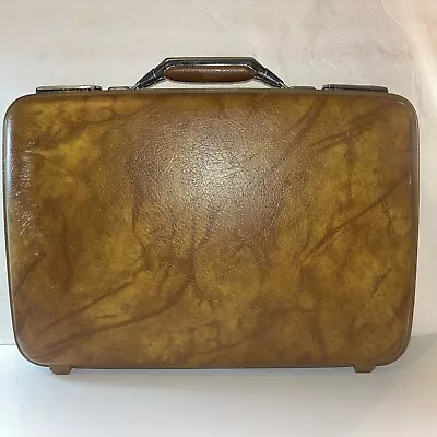 Vintage American Tourister Brown Briefcase Attache Hard Shell Luggage WITH Keys • $46.99