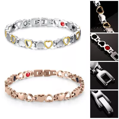 Women Magnetic Therapy Bracelet Adjustable Bangle Arthritis Pain Relief 21cm • £2.83