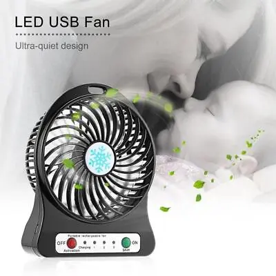 $9 • Buy Portable Mini Desk Fan Battery USB Powered 3 Speeds Home Bedroom Desktop AU