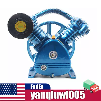  5HP 175 PSI Air Compressor Pump Motor Head Double Stage V-Style 2-Cylinder • $213.75