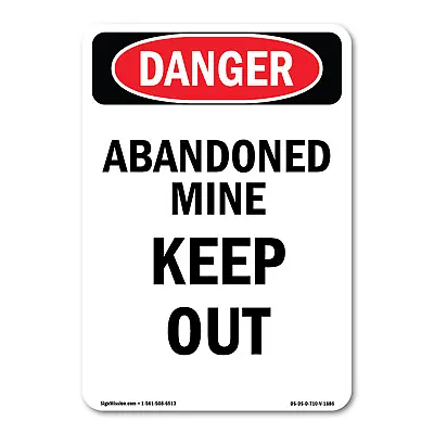 Abandoned Mine Keep Out ANSI Danger Sign Metal Plastic Decal • £5.78