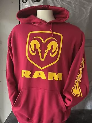 Ram Head Logo Hoodie  Burgundy/yellow Size Large • $35