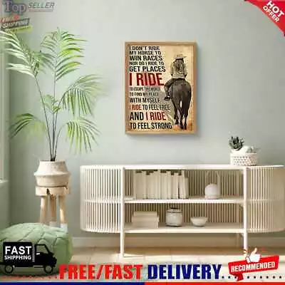 Horse Riding Girl Decorative Picture Poster Polyester For Daily Home Ornaments • £7.19