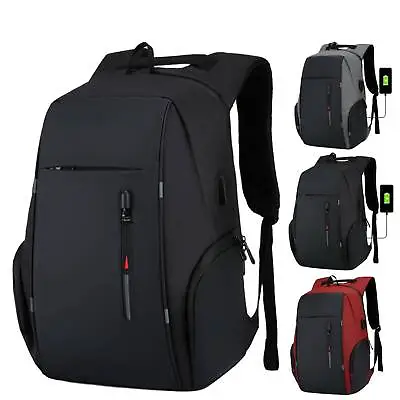 Men Women Laptop Backpack Waterproof USB Rucksack Business Travel School Bag • £14.99