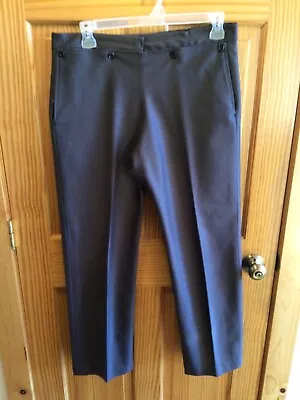 Amish Mennonite Hand Made Gray 5-Btn Broadfall Pants W36 EUC Plain Clothing Ohio • $14.99