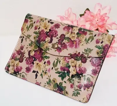 PATRICIA NASH ANTIQUE ROSE FLORAL LEATHER IPad Mini CASE/CLUTCH BAG • £62.72