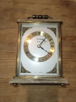 £15 • Buy Vintage Carriage/Mantle Clock With Marble Style Effect By Metamec
