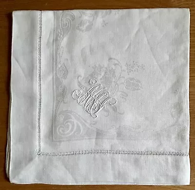 Vintage White Monogrammed Large Napkins • $9.99