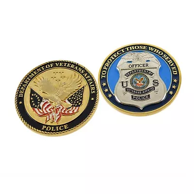 Veterans Affairs Police Officer Badge Challenge Coin Gold Plate 3D VA Military • $10.99