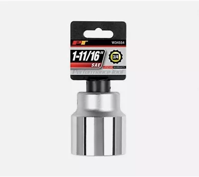 Performance Tool W34554 3/4  Drive 12-Point SAE Standard Socket 1-11/16  • $18