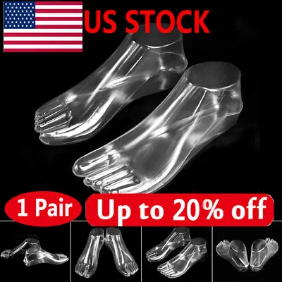 1 Pair Unisex Feet Mannequin Foot Thong Clear Sandal Shoes Model Display Tool US • $9.99