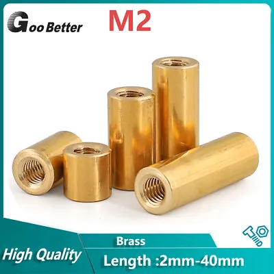 £1.79 • Buy M2 Brass Female Thread Pillar Spacer Hex Connector Nuts Rod Bar Long Nut Studs