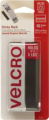 VELCRO(R) Brand Sticky Back Strips 3.5  10/Pkg-Black • $8.99