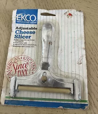 Vintage Ekco Aluminum Adjustable Cheese Slicer Cutter Taiwan NOS 1986 00377C • $14.99