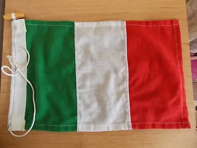 Italy Italian Sewn Fabric Nautical Maritime Flag With Toggle 40 X 25cm • £12.95