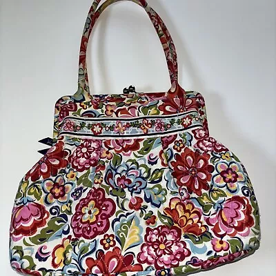 Vera Bradley Purse Shoulder Bag Hope Garden Alice Kiss Lock Latch Pink Floral • $22.50