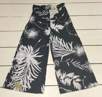 Anna Glover X H&M Wide Leg Trousers NEW Flare Pants Tropical Pattern Floral Bee • £21