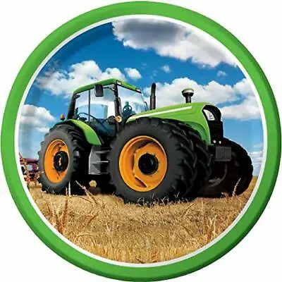$28.71 • Buy 8 Plate TRACTOR For Birthday Party Or Theme Party Plates Partyteller Paper Plate