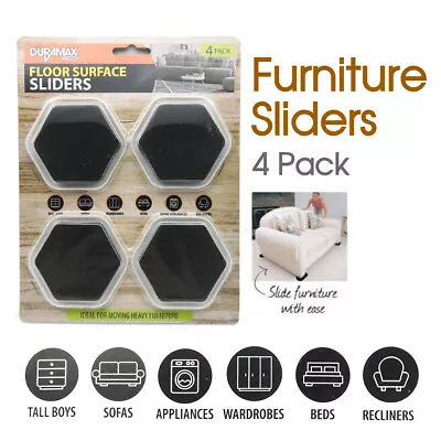 $8.23 • Buy 4 Furniture Sliders Floor Easy Move Table Sofa Fridge Slider Moving Moves