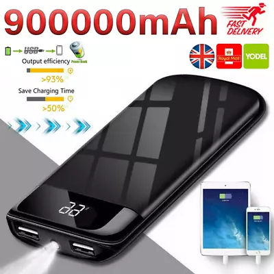 900000mAh Power Bank 2USB Backup Pack Battery Fast Charger For Mobile Phone • £7.99