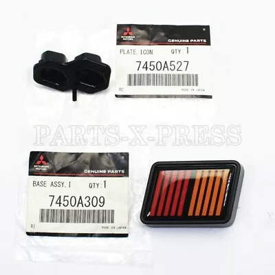 Oem Genuine Mitsubishi Lancer Ralliart Multicolor Emblem Set 7450a527 / 7450a309 • $55.80