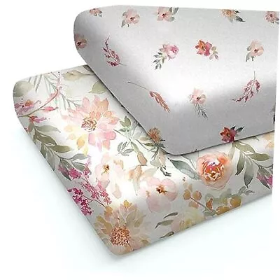 Premium Girls Crib Sheet Set - 2 Pack | Ultra-Soft Bedding Dalia & Mini Dalia • $45.38