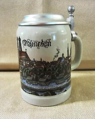 Munchen 0.5 Liter Beer Stein With Pewter Lid - Made In West Germany By GERZ • $15