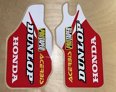 Honda Fork Guard Red White Graphics Mx Decals Cr125 250 Crf250 450 2004-2017 • $16.95