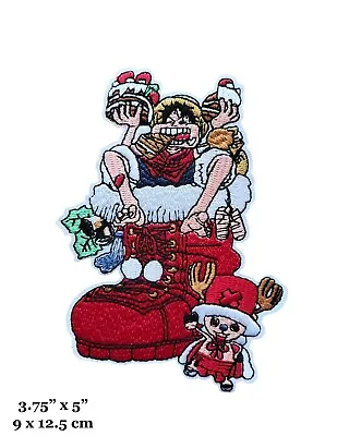 One Piece Anime Monkey D Luffy Christmas Boot Holiday Embroidered Iron On Patch • $4.99