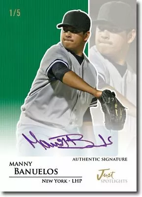 MANNY BANUELOS 2011 Just SPOTLIGHTS Rookie Autograph GREEN Auto RC #/5 • $38.99